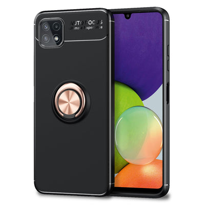 NALIA Ringhülle für Samsung Galaxy A22 5G – Ring-Ständer 360° & für Magnet-Halter – GRIP360 (Mattiertes Silikon Case) – Marke aus Berlin Rose Gold NALIA Protective Hülle