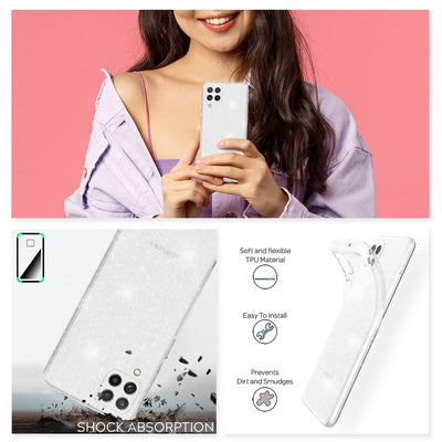 NALIA Glitzerhülle für Samsung Galaxy A22 – Funkelndes Silikon Case – DAZZLIN (Transparent & Stoßfest) – Marke aus Berlin Default Title NALIA Transparente Hülle