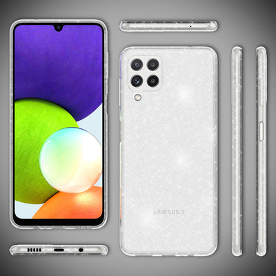 NALIA Glitzerhülle für Samsung Galaxy A22 – Funkelndes Silikon Case – DAZZLIN (Transparent & Stoßfest) – Marke aus Berlin Default Title NALIA Transparente Hülle