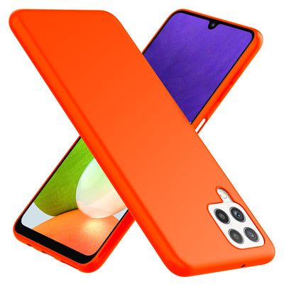 NALIA Neon Silikonhülle für Samsung Galaxy A22 4G – Soft-Touch & Signal-Neon – NEONSHOCK (Matte Schutzhülle) – Marke aus Berlin Orange NALIA Protective Hülle