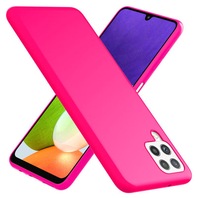 NALIA Neon Silikonhülle für Samsung Galaxy A22 4G – Soft-Touch & Signal-Neon – NEONSHOCK (Matte Schutzhülle) – Marke aus Berlin Pink NALIA Protective Hülle