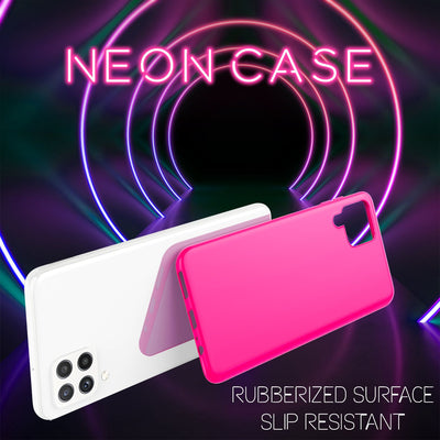 NALIA Neon Silikonhülle für Samsung Galaxy A22 4G – Soft-Touch & Signal-Neon – NEONSHOCK (Matte Schutzhülle) – Marke aus Berlin Pink NALIA Protective Hülle