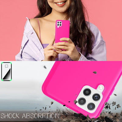 NALIA Neon Silikonhülle für Samsung Galaxy A22 4G – Soft-Touch & Signal-Neon – NEONSHOCK (Matte Schutzhülle) – Marke aus Berlin Pink NALIA Protective Hülle