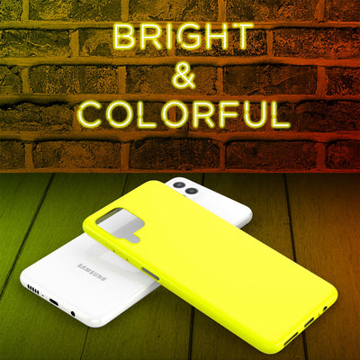 NALIA Neon Silikonhülle für Samsung Galaxy A22 4G – Soft-Touch & Signal-Neon – NEONSHOCK (Matte Schutzhülle) – Marke aus Berlin Gelb NALIA Protective Hülle