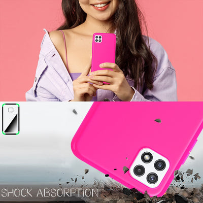 NALIA Neon Silikonhülle für Samsung Galaxy A22 5G – Soft-Touch & Signal-Neon – NEONSHOCK (Matte Schutzhülle) – Marke aus Berlin Pink NALIA Neon Hülle