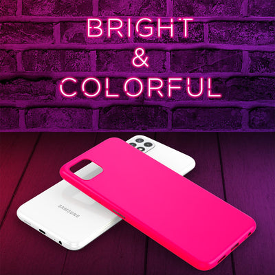 NALIA Neon Silikonhülle für Samsung Galaxy A22 5G – Soft-Touch & Signal-Neon – NEONSHOCK (Matte Schutzhülle) – Marke aus Berlin Pink NALIA Neon Hülle