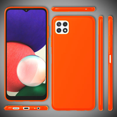 NALIA Neon Silikonhülle für Samsung Galaxy A22 5G – Soft-Touch & Signal-Neon – NEONSHOCK (Matte Schutzhülle) – Marke aus Berlin Orange NALIA Neon Hülle