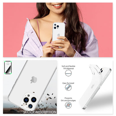 NALIA Transparente Silikonhülle für iPhone 13 Pro Max – Anti-Gelb & Rutschfest – GLAZE (Handyhülle Kristallklar, Schlank & Stoßfest) – Marke aus Berlin Default Title NALIA Transparente Hülle