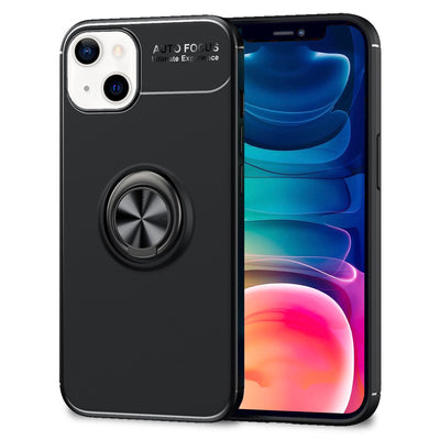 NALIA Ringhülle für iPhone 13 – Ring-Ständer 360° & für Magnet-Halter – GRIP360 (Mattiertes Silikon Case) – Marke aus Berlin Schwarz NALIA Protective Hülle