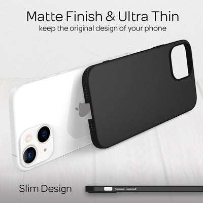 NALIA Ultra Slim Hardcase für iPhone 13 – Anti-Fingerabdruck & 0.5mm Dünn – PUREFIT (Matt & Leicht) – Marke aus Berlin Schwarz NALIA SlimFit Hülle