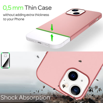 NALIA Ultra Slim Hardcase für iPhone 13 – Anti-Fingerabdruck & 0.5mm Dünn – PUREFIT (Matt & Leicht) – Marke aus Berlin Rose Gold NALIA SlimFit Hülle