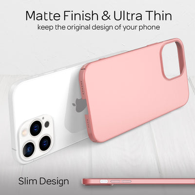 NALIA Ultra Slim Hardcase für iPhone 13 Pro Max – Anti-Fingerabdruck & 0.5mm Dünn – PUREFIT (Matt & Leicht) – Marke aus Berlin Rose Gold NALIA SlimFit Hülle