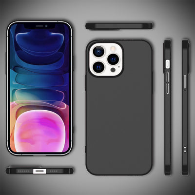 NALIA Ultra Slim Hardcase für iPhone 13 Pro Max – Anti-Fingerabdruck & 0.5mm Dünn – PUREFIT (Matt & Leicht) – Marke aus Berlin Schwarz NALIA SlimFit Hülle