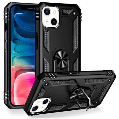 NALIA Military-Style Ringhülle kompatibel mit iPhone 13 Mini Hülle, Extrem Schützend Stoßfest Robust Outdoor Case, 360° Ring für Standfunktion & KFZ-Halterung, Hardcase & Silikon Cover Schwarz NALIA Protective Hülle