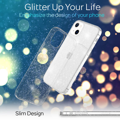 NALIA Glitzerhülle für iPhone 13 – Funkelndes Silikon Case – DAZZLIN (Transparent & Stoßfest) – Marke aus Berlin Transparent NALIA Transparente Hülle