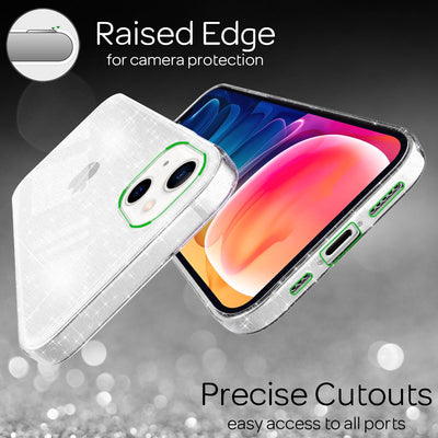 NALIA Glitzerhülle für iPhone 13 – Funkelndes Silikon Case – DAZZLIN (Transparent & Stoßfest) – Marke aus Berlin Transparent NALIA Transparente Hülle
