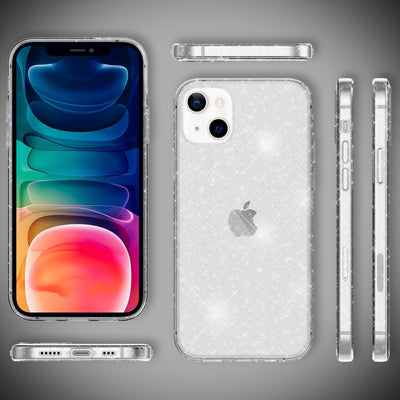 NALIA Glitzerhülle für iPhone 13 – Funkelndes Silikon Case – DAZZLIN (Transparent & Stoßfest) – Marke aus Berlin Transparent NALIA Transparente Hülle