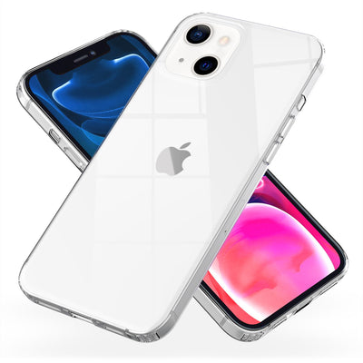 NALIA Klares Robustes Case kompatibel mit iPhone 13 Mini Hülle, Transparent Anti-Gelb Durchsichtig Stoßfest Harte Rückseite & Silikon Rahmen, Hard Backcover Hybrid Handyhülle Schutzhülle Cover Transparent NALIA Transparente Hülle