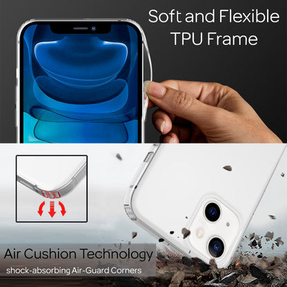 NALIA Klares Kratzfeste Hülle für iPhone 13 Mini, Transparent Anti-Gelb Stoßfest Harte Rückseite & Silikon Rahmen Transparent NALIA Transparente Hülle