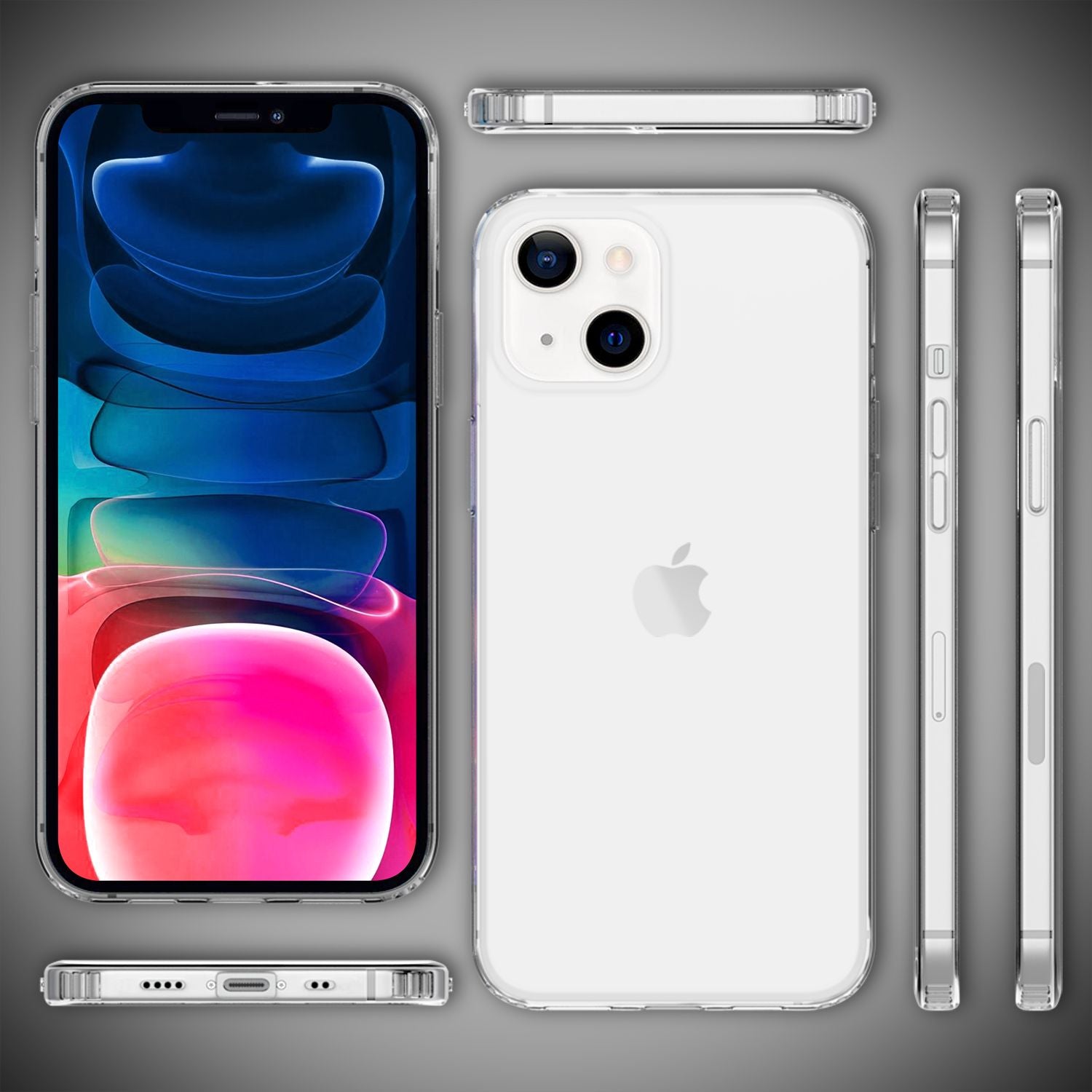 NALIA Klares Kratzfeste Hülle für iPhone 13 Mini, Transparent Anti-Gelb Stoßfest Harte Rückseite & Silikon Rahmen Transparent NALIA Transparente Hülle