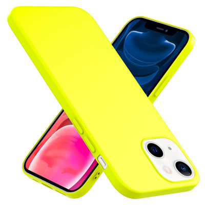 NALIA Bunte Neon Silikonhülle kompatibel mit iPhone 13 Mini Hülle, Intensive Farbe Rutschfest Samtig Weich Gummiert, Stoßfest Dünn Soft Case Handyhülle Silikon Schutzhülle TPU Gel Cover Gelb NALIA Protective Hülle