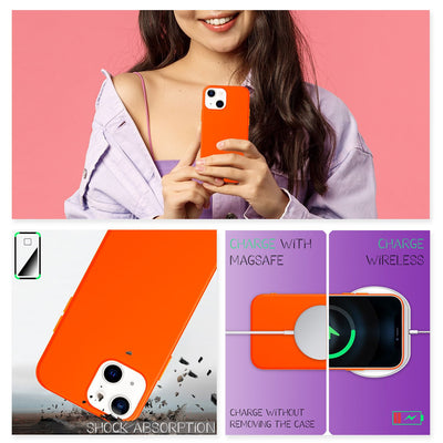 NALIA Bunte Neon Silikonhülle kompatibel mit iPhone 13 Mini Hülle, Intensive Farbe Rutschfest Samtig Weich Gummiert, Stoßfest Dünn Soft Case Handyhülle Silikon Schutzhülle TPU Gel Cover Orange NALIA Protective Hülle