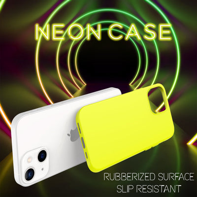 NALIA Bunte Neon Silikonhülle kompatibel mit iPhone 13 Mini Hülle, Intensive Farbe Rutschfest Samtig Weich Gummiert, Stoßfest Dünn Soft Case Handyhülle Silikon Schutzhülle TPU Gel Cover Gelb NALIA Protective Hülle