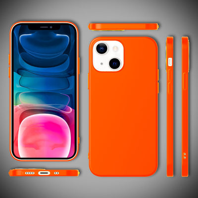 NALIA Bunte Neon Silikonhülle kompatibel mit iPhone 13 Mini Hülle, Intensive Farbe Rutschfest Samtig Weich Gummiert, Stoßfest Dünn Soft Case Handyhülle Silikon Schutzhülle TPU Gel Cover Orange NALIA Protective Hülle