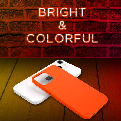 NALIA Neon Silikonhülle für iPhone 13 – Soft-Touch & Signal-Neon – NEONSHOCK (Matte Schutzhülle) – Marke aus Berlin Orange NALIA Neon Hülle