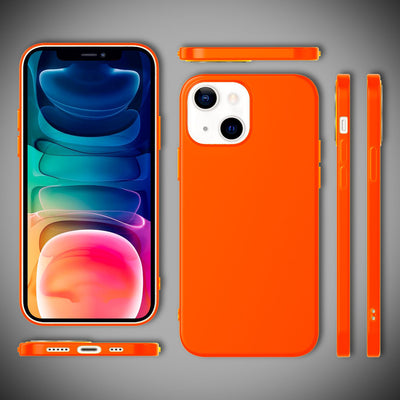NALIA Neon Silikonhülle für iPhone 13 – Soft-Touch & Signal-Neon – NEONSHOCK (Matte Schutzhülle) – Marke aus Berlin Orange NALIA Neon Hülle