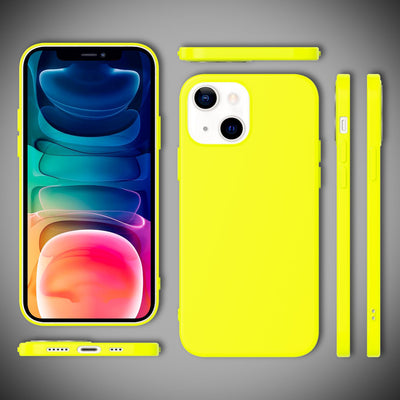 NALIA Neon Silikonhülle für iPhone 13 – Soft-Touch & Signal-Neon – NEONSHOCK (Matte Schutzhülle) – Marke aus Berlin Gelb NALIA Neon Hülle