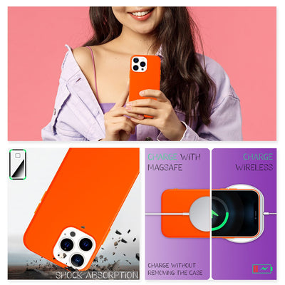 NALIA Neon Silikonhülle für iPhone 13 Pro Max – Soft-Touch & Signal-Neon – NEONSHOCK (Matte Schutzhülle) – Marke aus Berlin Orange NALIA Protective Hülle