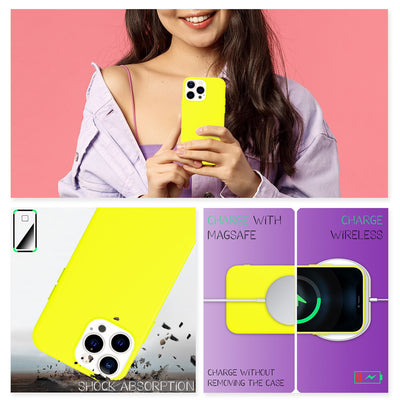 NALIA Neon Silikonhülle für iPhone 13 Pro Max – Soft-Touch & Signal-Neon – NEONSHOCK (Matte Schutzhülle) – Marke aus Berlin Gelb NALIA Protective Hülle