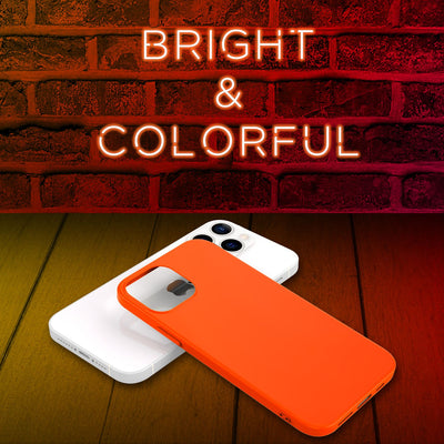 NALIA Neon Silikonhülle für iPhone 13 Pro Max – Soft-Touch & Signal-Neon – NEONSHOCK (Matte Schutzhülle) – Marke aus Berlin Orange NALIA Protective Hülle