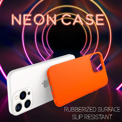 NALIA Neon Silikonhülle für iPhone 13 Pro Max – Soft-Touch & Signal-Neon – NEONSHOCK (Matte Schutzhülle) – Marke aus Berlin Orange NALIA Protective Hülle
