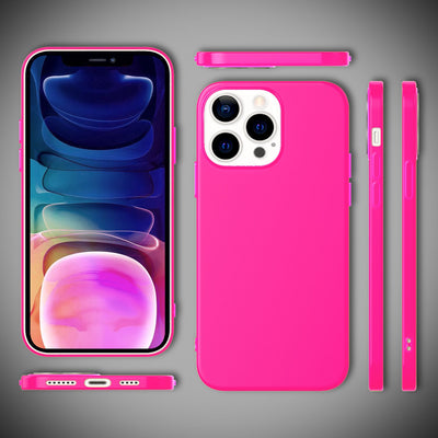 NALIA Neon Silikonhülle für iPhone 13 Pro Max – Soft-Touch & Signal-Neon – NEONSHOCK (Matte Schutzhülle) – Marke aus Berlin Pink NALIA Protective Hülle
