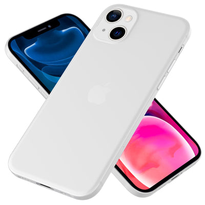 NALIA Ultra Slim Hardcase für iPhone 13 Mini – Matt-Transparent & 0.3mm Dünn – PHANTOM (Dünnes Cover & Kamera-Vollschutz) – Marke aus Berlin Weiß NALIA SlimFit Hülle