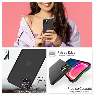 NALIA Ultra Slim Hardcase für iPhone 13 Mini – Matt-Transparent & 0.3mm Dünn – PHANTOM (Dünnes Cover & Kamera-Vollschutz) – Marke aus Berlin Schwarz NALIA SlimFit Hülle