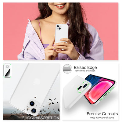 NALIA Ultra Slim Hardcase für iPhone 13 Mini – Matt-Transparent & 0.3mm Dünn – PHANTOM (Dünnes Cover & Kamera-Vollschutz) – Marke aus Berlin Weiß NALIA SlimFit Hülle