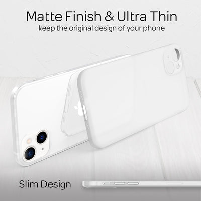 NALIA Ultra Slim Hardcase für iPhone 13 Mini – Matt-Transparent & 0.3mm Dünn – PHANTOM (Dünnes Cover & Kamera-Vollschutz) – Marke aus Berlin Weiß NALIA SlimFit Hülle