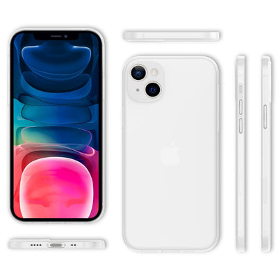 NALIA Ultra Slim Hardcase für iPhone 13 Mini – Matt-Transparent & 0.3mm Dünn – PHANTOM (Dünnes Cover & Kamera-Vollschutz) – Marke aus Berlin Weiß NALIA SlimFit Hülle