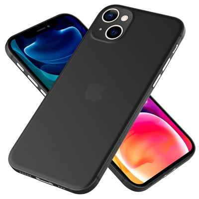 NALIA Ultra Slim Hardcase für iPhone 13 – Matt-Transparent & 0.3mm Dünn – PHANTOM (Dünnes Cover & Kamera-Vollschutz) – Marke aus Berlin Schwarz NALIA SlimFit Hülle