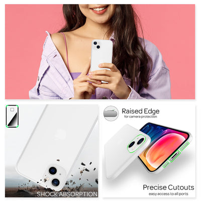 NALIA Ultra Slim Hardcase für iPhone 13 – Matt-Transparent & 0.3mm Dünn – PHANTOM (Dünnes Cover & Kamera-Vollschutz) – Marke aus Berlin Weiß NALIA SlimFit Hülle