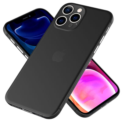 NALIA Ultra Slim Hardcase für iPhone 13 Pro Max – Matt-Transparent & 0.3mm Dünn – PHANTOM (Dünnes Cover & Kamera-Vollschutz) – Marke aus Berlin Schwarz NALIA SlimFit Hülle