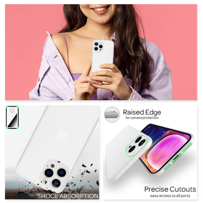 NALIA Ultra Slim Hardcase für iPhone 13 Pro Max – Matt-Transparent & 0.3mm Dünn – PHANTOM (Dünnes Cover & Kamera-Vollschutz) – Marke aus Berlin Weiß NALIA SlimFit Hülle