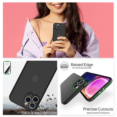 NALIA Ultra Slim Hardcase für iPhone 13 Pro Max – Matt-Transparent & 0.3mm Dünn – PHANTOM (Dünnes Cover & Kamera-Vollschutz) – Marke aus Berlin Schwarz NALIA SlimFit Hülle