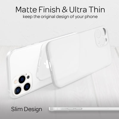 NALIA Ultra Slim Hardcase für iPhone 13 Pro Max – Matt-Transparent & 0.3mm Dünn – PHANTOM (Dünnes Cover & Kamera-Vollschutz) – Marke aus Berlin Weiß NALIA SlimFit Hülle