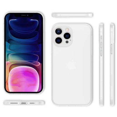 NALIA Ultra Slim Hardcase für iPhone 13 Pro Max – Matt-Transparent & 0.3mm Dünn – PHANTOM (Dünnes Cover & Kamera-Vollschutz) – Marke aus Berlin Weiß NALIA SlimFit Hülle