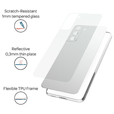NALIA Spiegel Hartglas Case kompatibel mit Samsung Galaxy S21 Hülle, Klarer Spiegeleffekt Mirror Hardcase Robust 9H Tempered Glass & Silikon Bumper, Dünne Schutzhülle Glashülle Handyhülle - Silber Default Title NALIA Protective Hülle