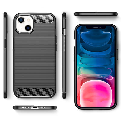 NALIA Silikonhülle für iPhone 13 Mini – Rutschfest & Matt – VORTEX (Gebürstete Optik & Carbon Design) – Marke aus Berlin Default Title NALIA Protective Hülle